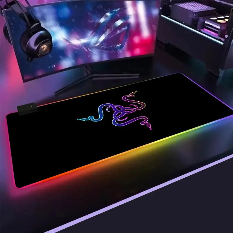 

Mouse pad RGB Razer Gaming Accessories Computer Large 900x400 Mousepad Gamer Rubber Carpet With Backlit Play desk mat gift
