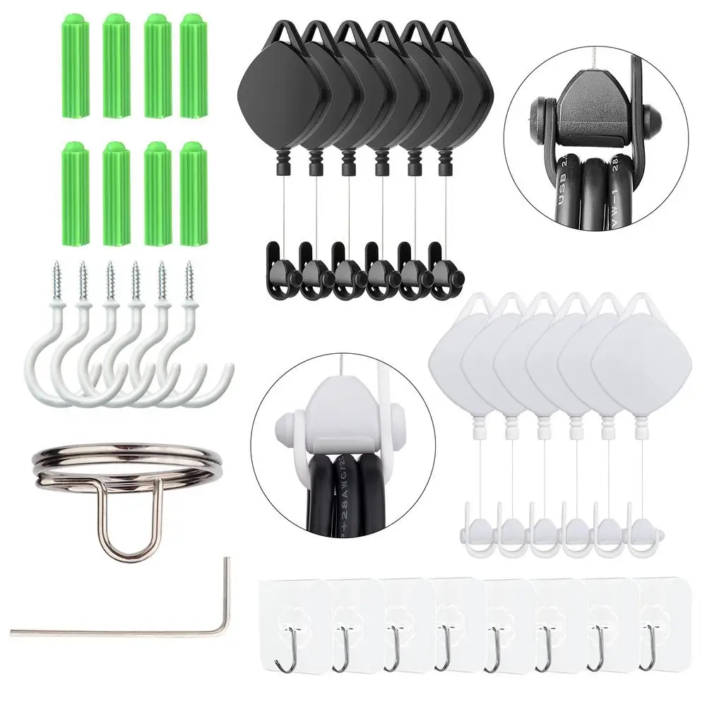 

3/6pcs VR Cable Management Retractable Ceiling Pulley System For Oculus Quest2/ForHTC Vive/ Rift S/PS VR Link Cable Organizer