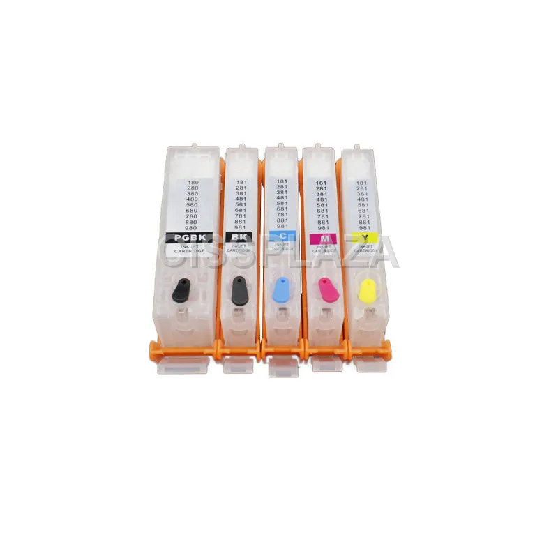 5pcs Cartridges CISSPLAZA PGI 480 CLI 481 PGI-480 CLI-481 PGI480 481 перезаправляемый картридж для hp Canon принтерам PIXMA TR7540 TR8540 TS8140 TS6140 TS9140 - Цвет: 5pcs Cartridges