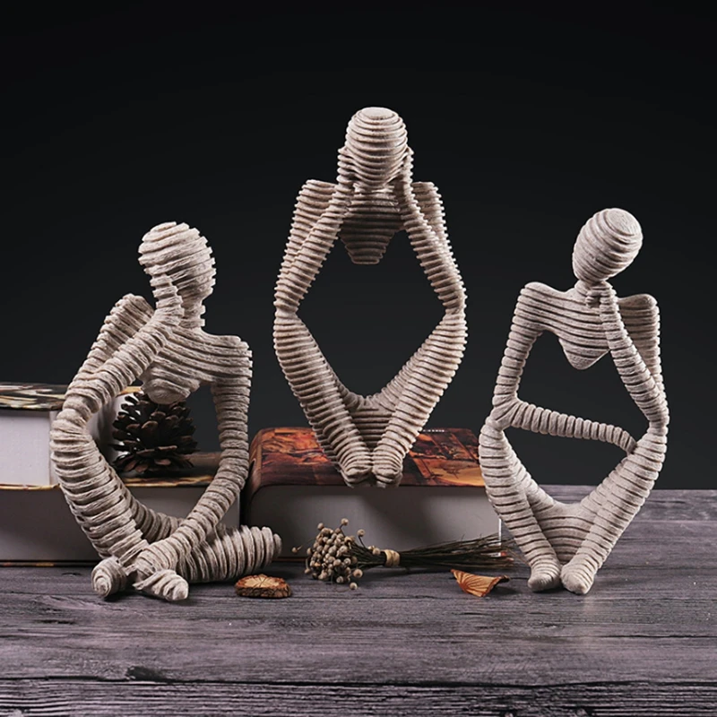 Абстрактный характер украшения Европейский Thinker Скульптура дома орнамент