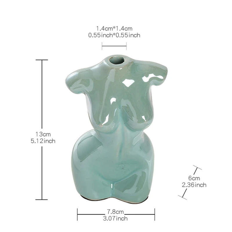 

Ceramics Body Art Flower Vase Nude Female Sculpture Flower Vase Creative Hobby Vase Planting Machine Home Crafts Accessories