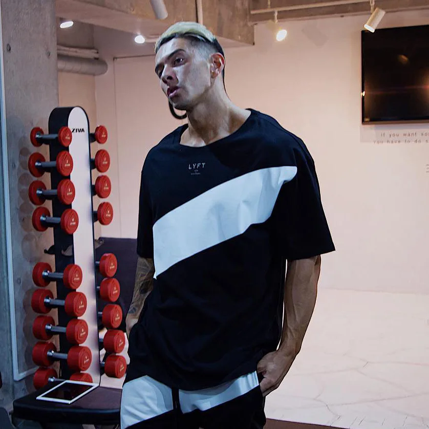 Футболка мужская свободного покроя хлопок Ранняя топ для фитнеса спортивная