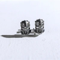 retro silver color mask skull stud earrings for men womens earrings viking pirate gothic earrings punk hip hop jewelry gifts
