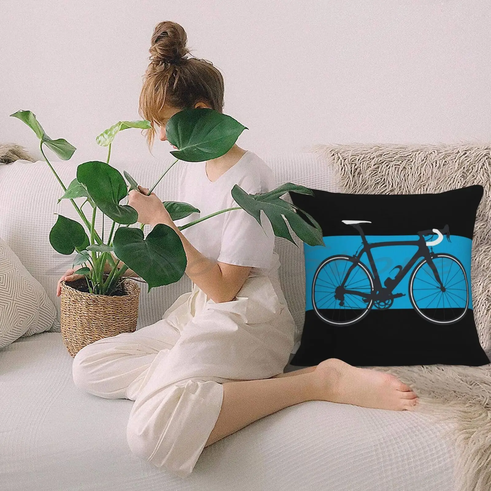Наволочка с надписью Bike Team Sky (большой акцент) наволочка из хлопка и льна плюшевым