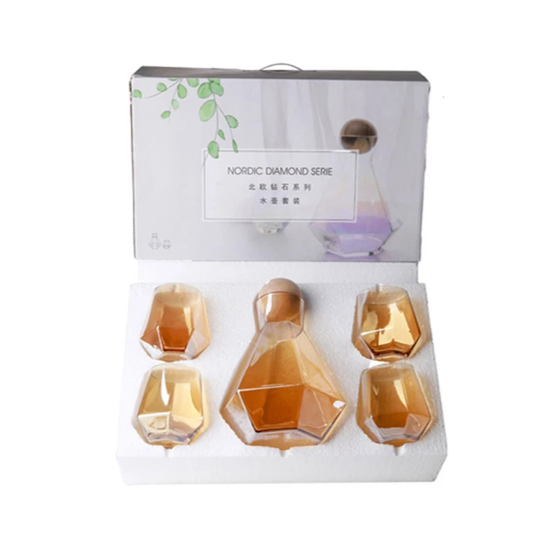 

Nordic glass cold kettle home living room cold kettle set large-capacity net red juice jug boxed gift box glass water bottle