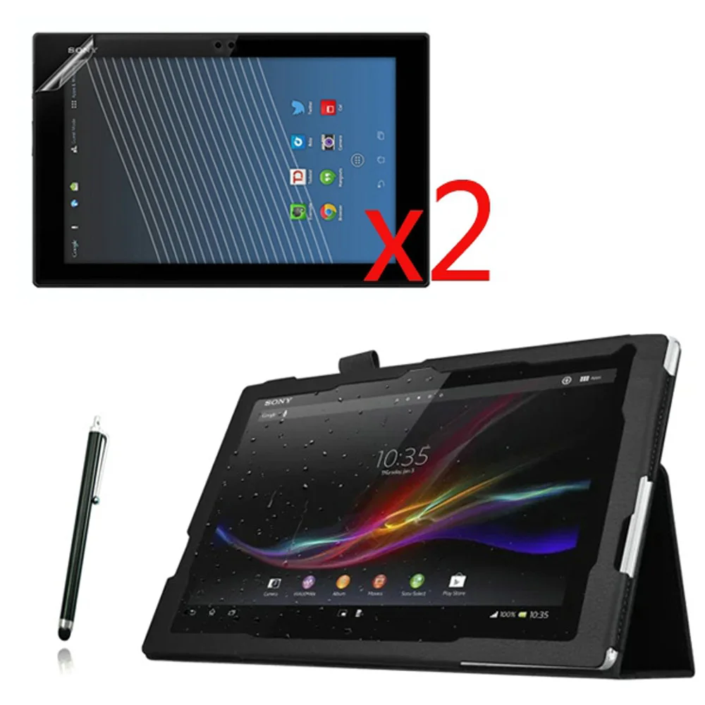 4 в 1 роскошный Магнитный чехол книжка с подставкой + 2 прозрачных пленки стилус