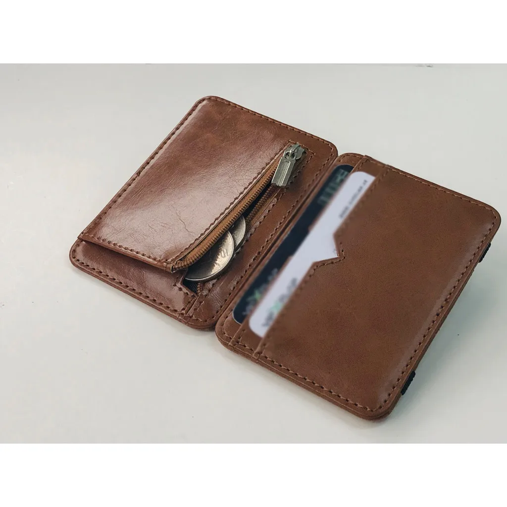Fashion Men's Leather Business Card Holder Bank Package Change Wallet Coin Purse Money Belt carteira#20 | Багаж и сумки