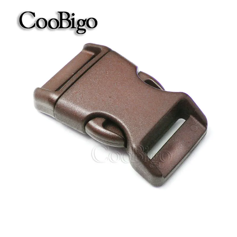 Brown 5 шт. в упаковке 3/4 ''пластиковые цветные Контурные боковые пряжки размер 20 мм для паракордовых браслетов задняя сторона 13 цветов - Цвет: Brown