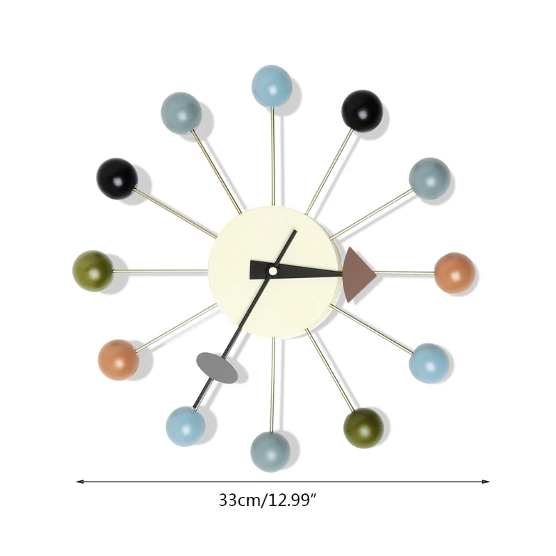 

Retro Starburst Ball Wall Clock Decor Home Decoration Ball Wall Watch Creative Simple Design Clock for Home Bedroom