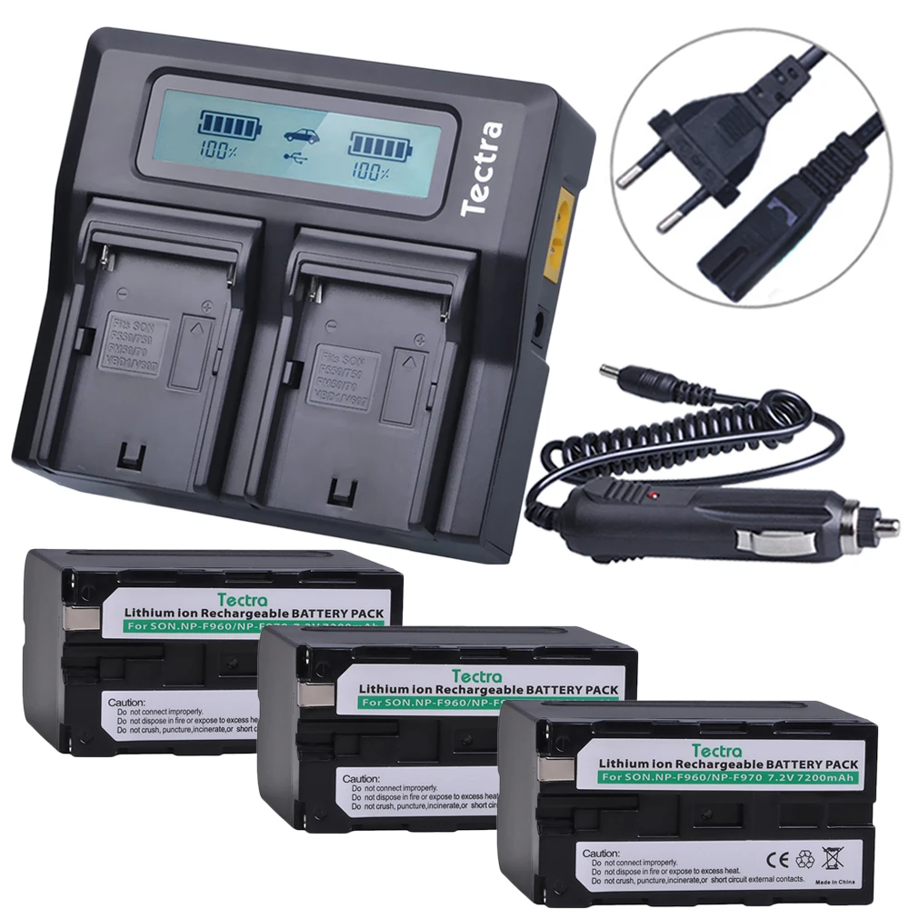 

7200mAh NP F750 NP F770 NP-F750 Battery Akku+LCD Rapid Dual Charger for Sony NP F970 F960 F550 F570 QM91D CCD-RV100 TRU47E