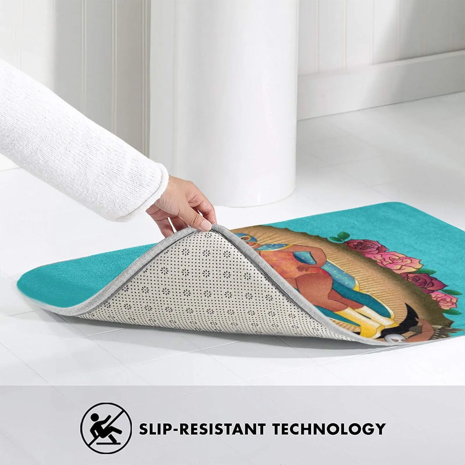 

Lucha Guadalupe Carpet Mat Rug Cushion Soft Non - Slip Lucha Libre Mexican Wrestling Wrestling Luchador Lucha Virgin Of