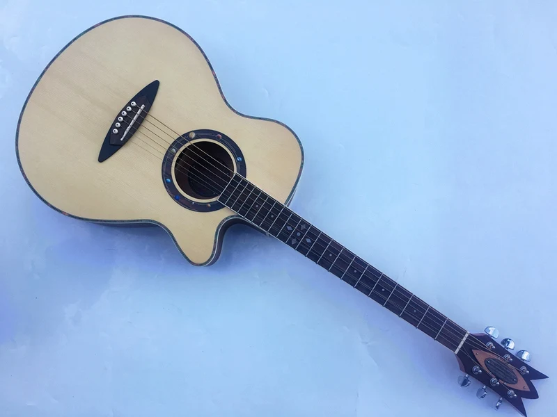 Электрическая акустическая гитара hickory с естественным цветным рисунком