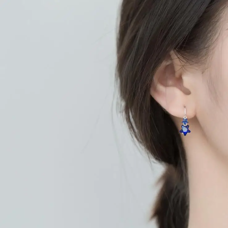 

Drop Earrings 100% 925 Sterling Silver Drop Earrings Star Style