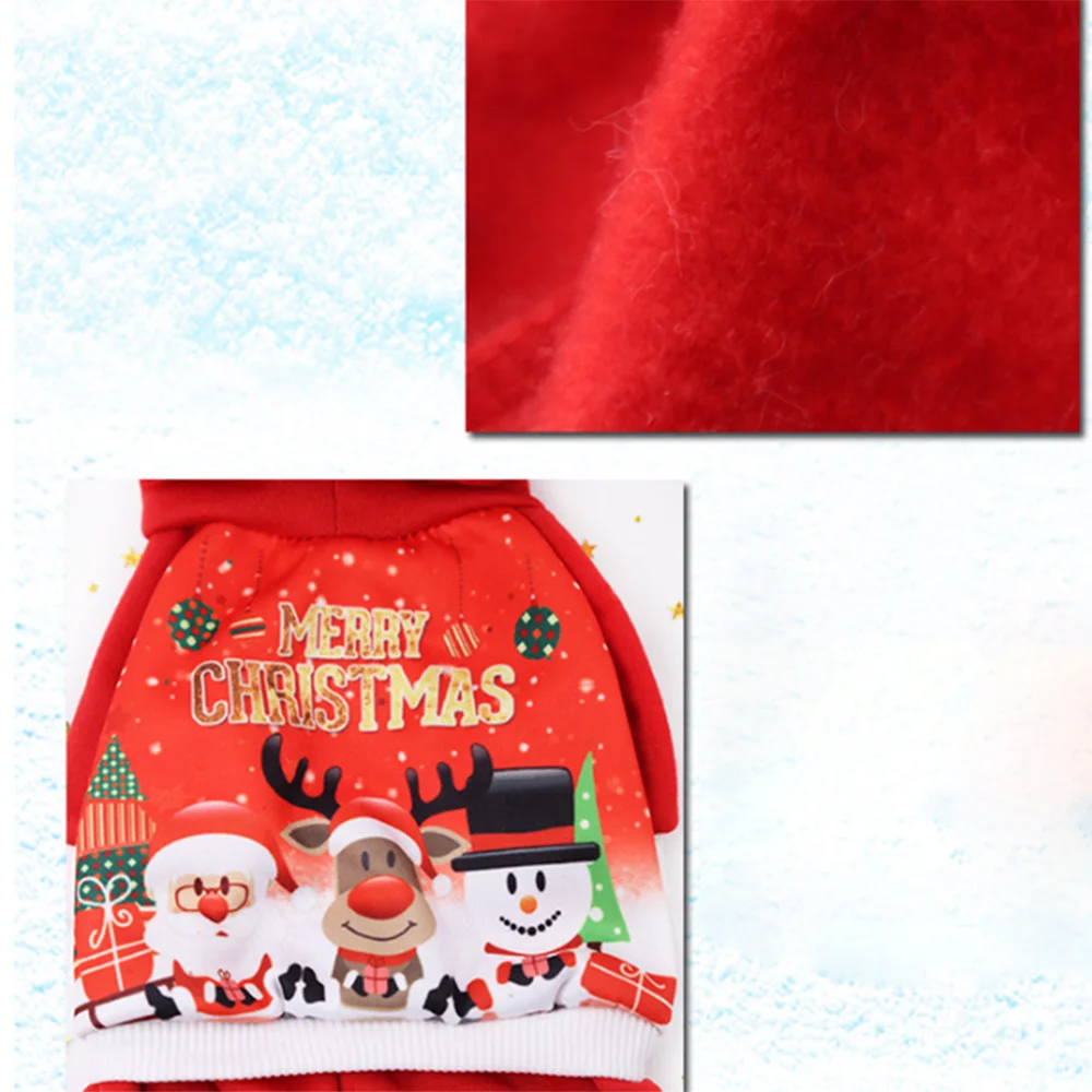 Christmas Dog Clothes Winter Autumn Red Coat Clothing Santa Pattern Costume Pet Cute Puppy Outfit For | Дом и сад