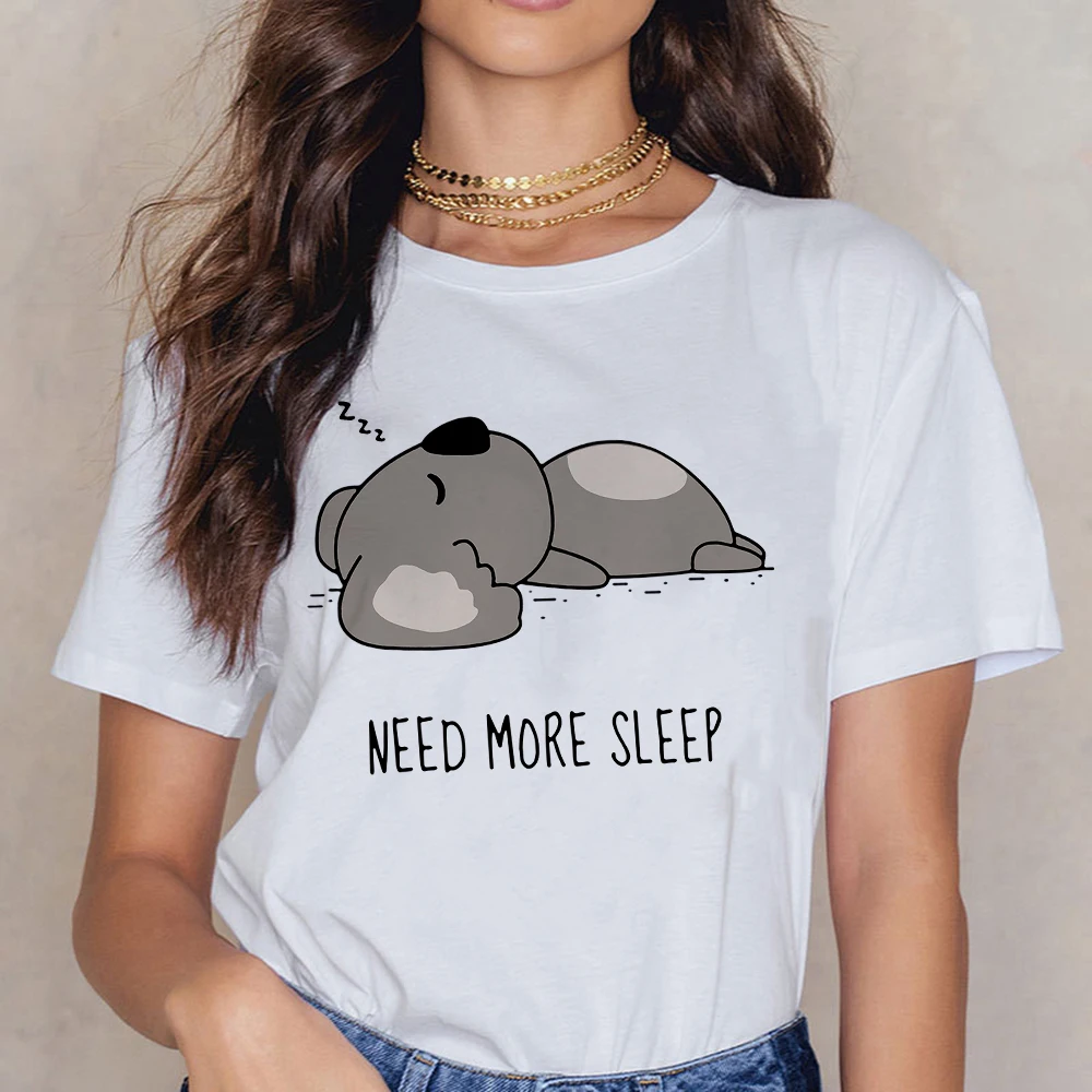 

Koala T-shirt With An Inscription Crewneck Oversize Women's T-shirt Aesthetic 2021 Women's Shirt Summer Top футболка с надпесью