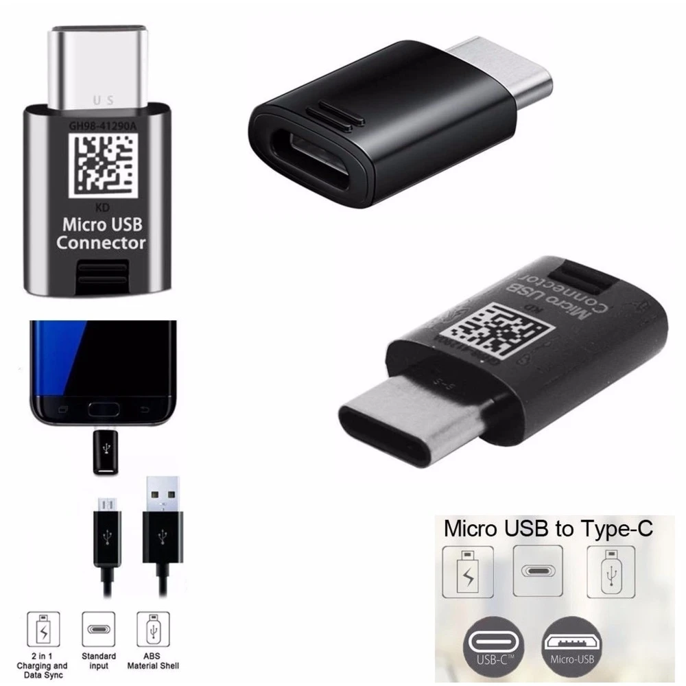 Оригинальный адаптер Micro USB Samsung с разъемом типа C для Galaxy S20 S10 S8 S9 + NOTE 10 9 8 A7 A9
