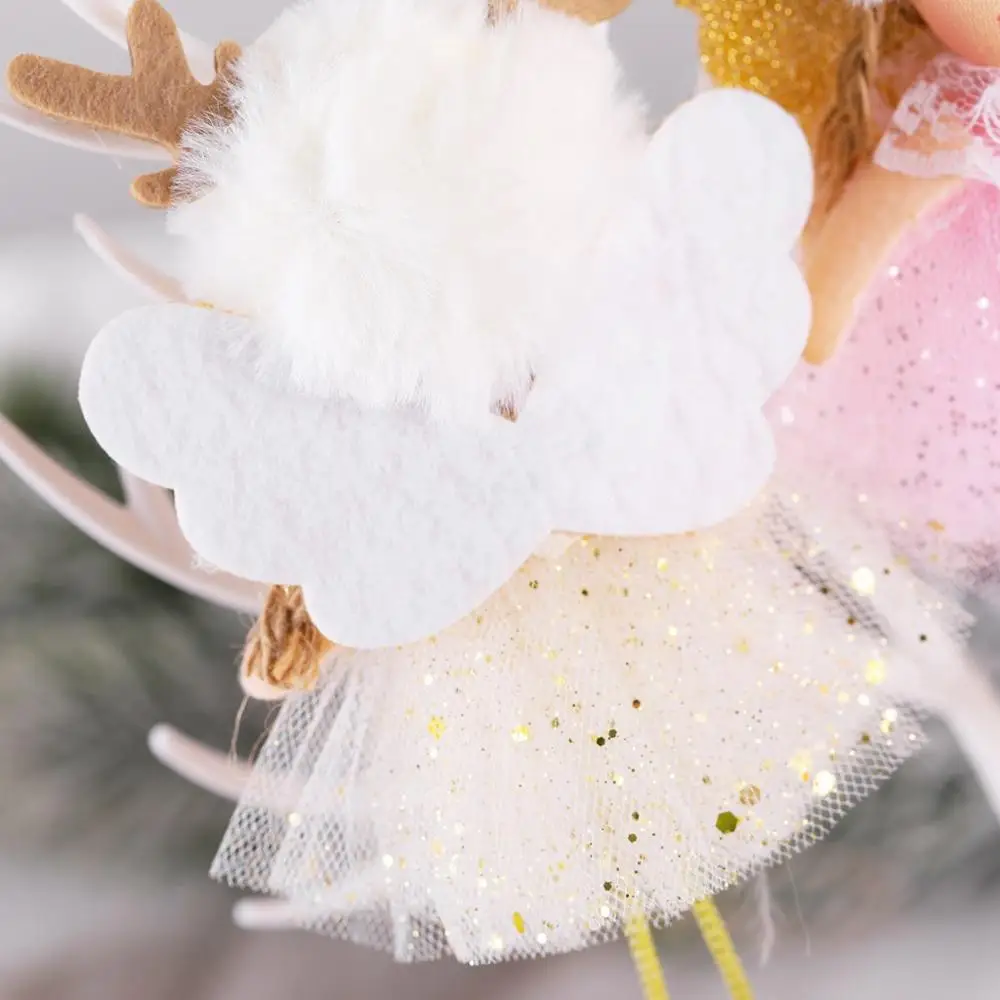 3PCS Christmas Tree Ornaments Angel Fluffy Cristmass Decoration Navidad 2020 Xmas Decor Happy New Year Girl Gifts Cute |