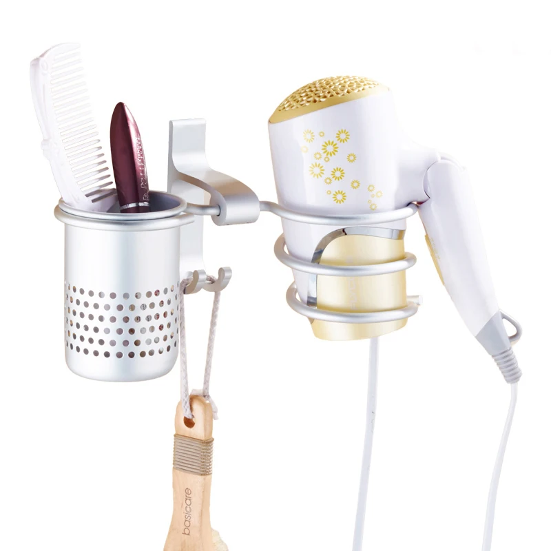 Бесплатная Пробивка фен настенная полка для ванной комнаты сушилка волос