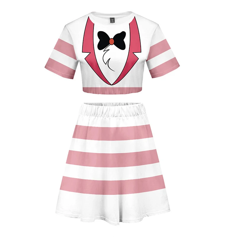 Костюм из футболки и юбки Hazbin аниме маскарадный костюм для отеля Charlie Alastor рубашка