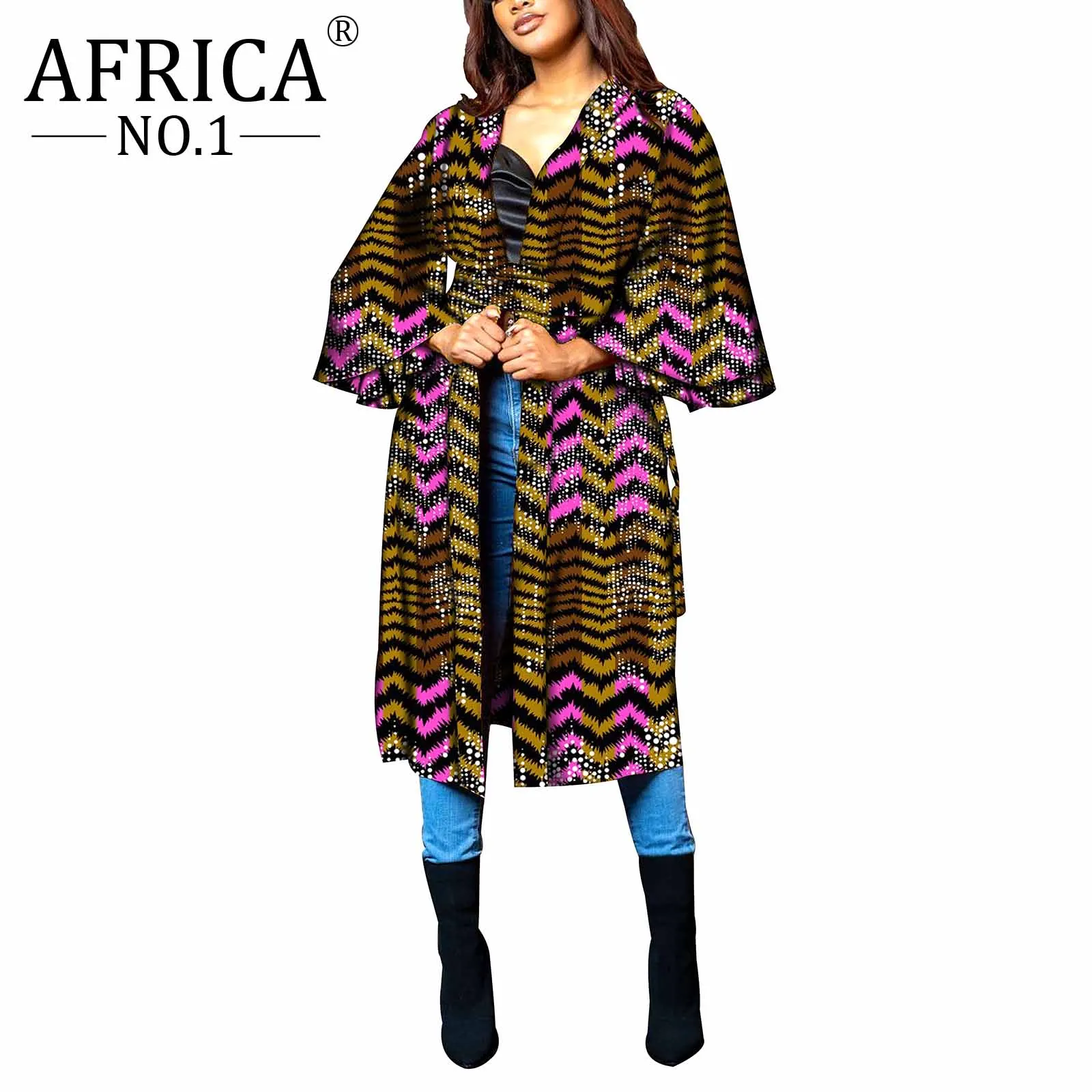 African Clothing For Women Dashiki Windbreaker Pure Cotton Floral Elegant Colorful Wax Jacket Turn Down Collar Casual Design