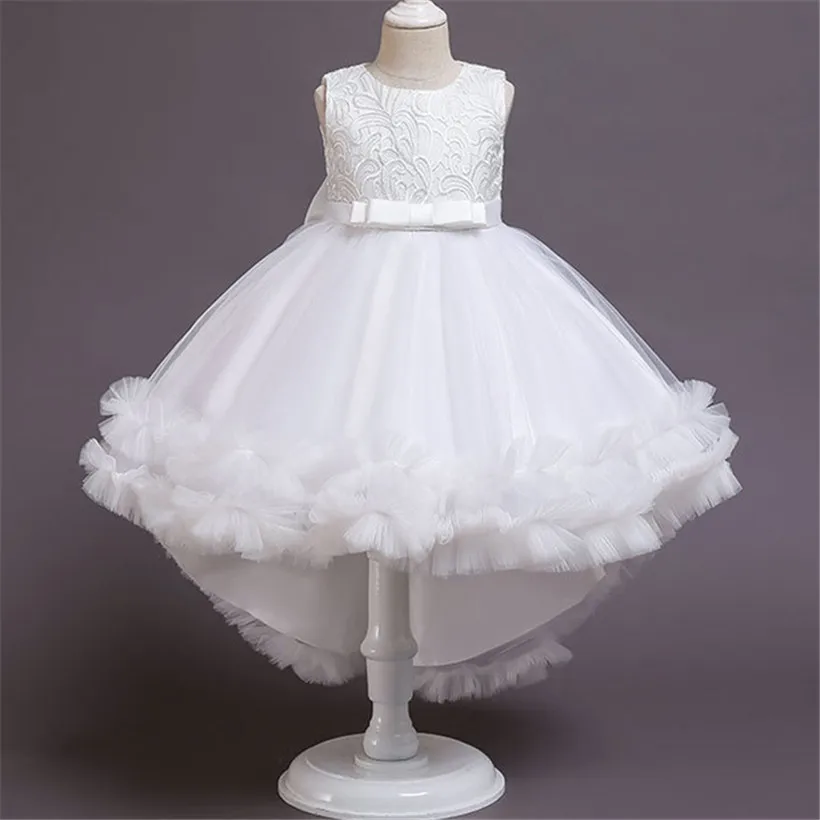 

Кружевное свадебное платье принцессы для девочек, детские платья на день рождения, костюм для танцев и выступлений, летняя одежда для девоч...