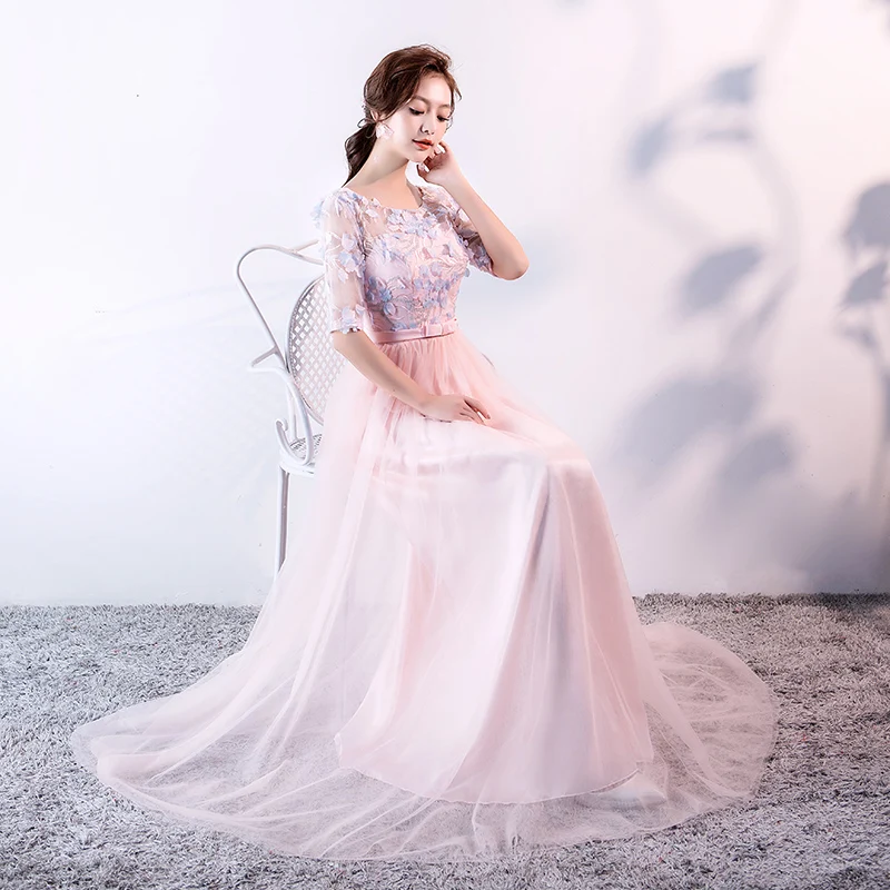 Розовое платье подружки невесты для женщин летнее элегантное гостей Свадебная