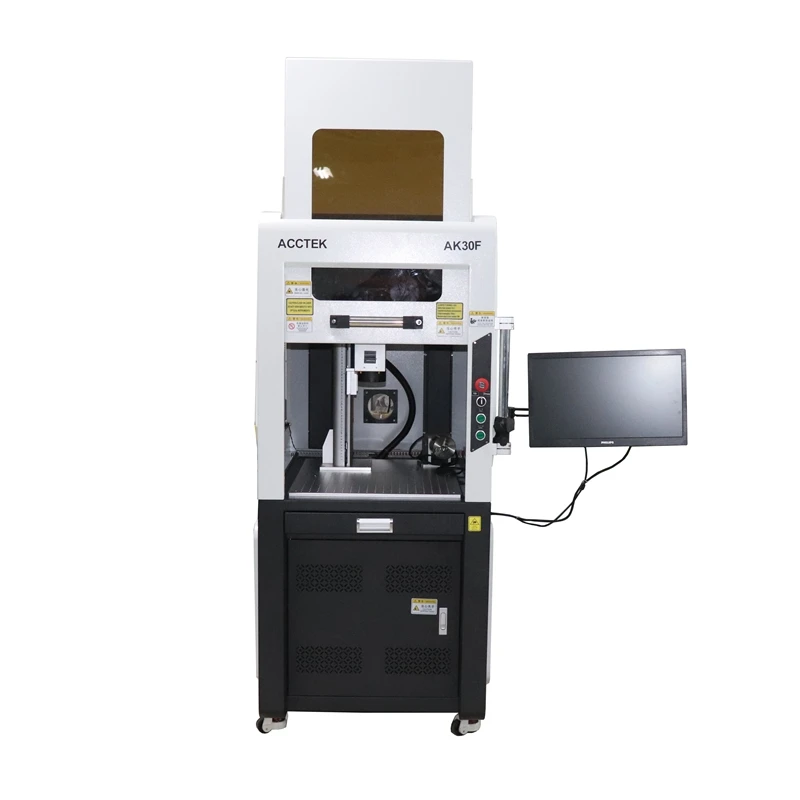 

Fast speed Raycus and Reci fiber 20w 30w laser marking machine 100*100mm and 200*200mm area