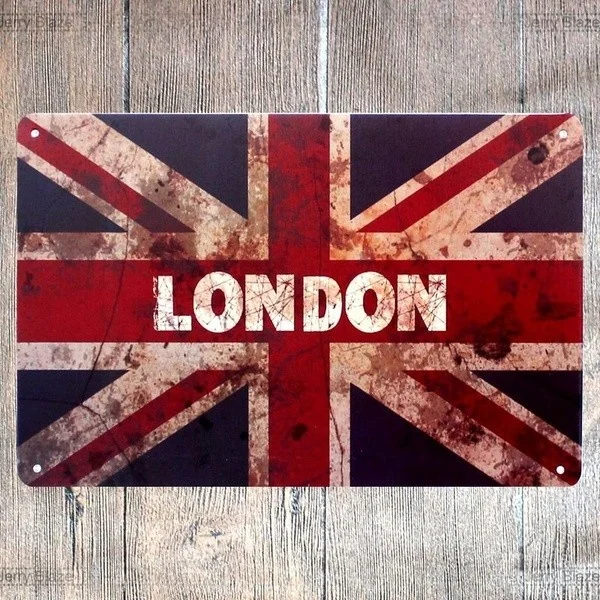 

Divertido Retro Vintage carteles de hojalata Vintage Londres signo de Metal de pared de la cueva de hombre de a casa