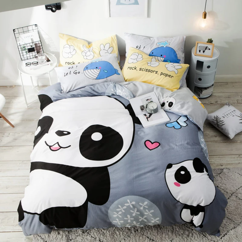 Мультяшный Комплект постельного белья для мальчиков и девочек хлопковый