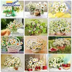 PhotoCustom 60x7 5 см краска по номерам, хризантемы, сделай сам, масляная краска по номерам на холсте, цветы без рамки, Цветочная фотокраска