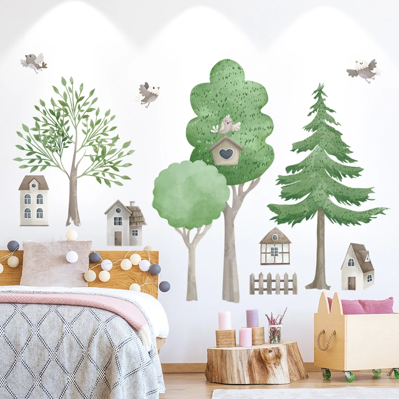 

Ins Tree Wall Stickers Nordic Style Kids Room Bedroom Decor Aesthetic Wallstickers Wall Art Decoration Mural Pegatinas De Pared