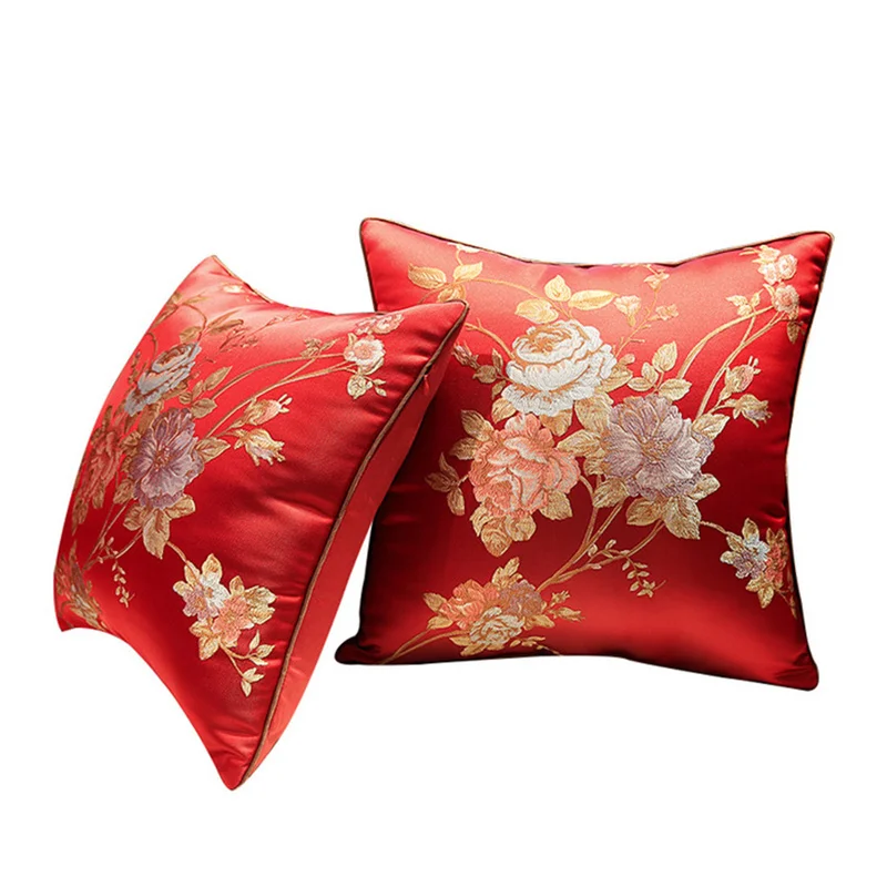 Атласная декоративная наволочка для дивана роскошные вышитые наволочки подушек