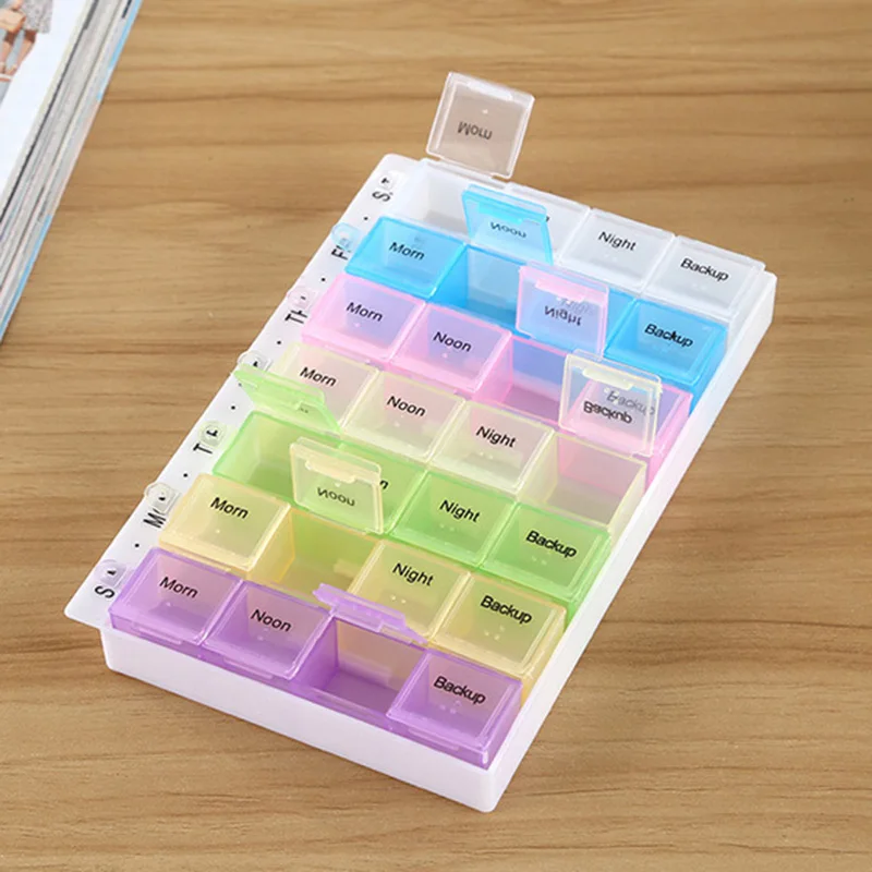 

28 Grid Seven Days ONE Week and Receive Case with Mini Kit Portable Small Seal Medicine Container Seal Storage Pill Box EK