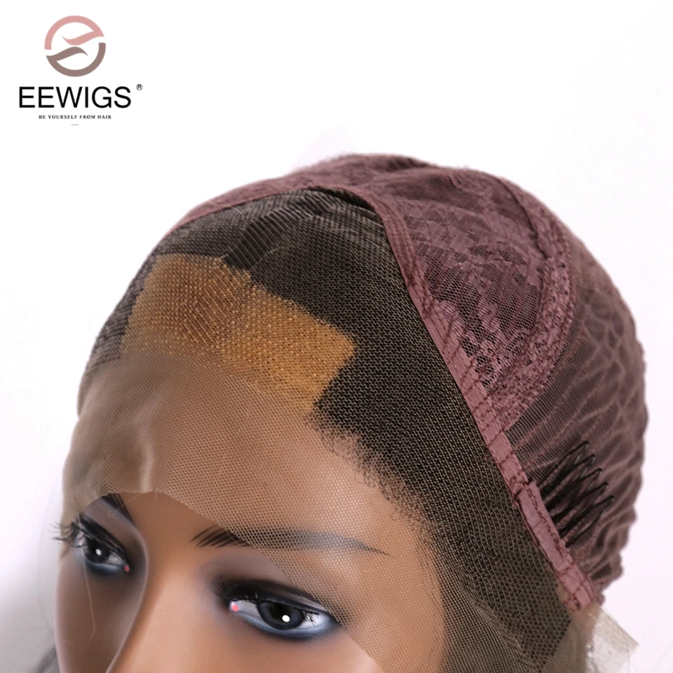 

EEWIGS Red Pink Purple Highlight Wig Heat Resistant Synthetic Lace Front Wig With Natural Hairline Glueless Wigs For Black Women