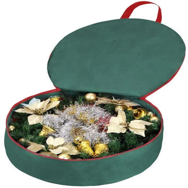 

Christmas Wreath Storage Bag Garland Holiday Container for Storing Christmas Tree Garland Home Storage with Handle Dual Zipper