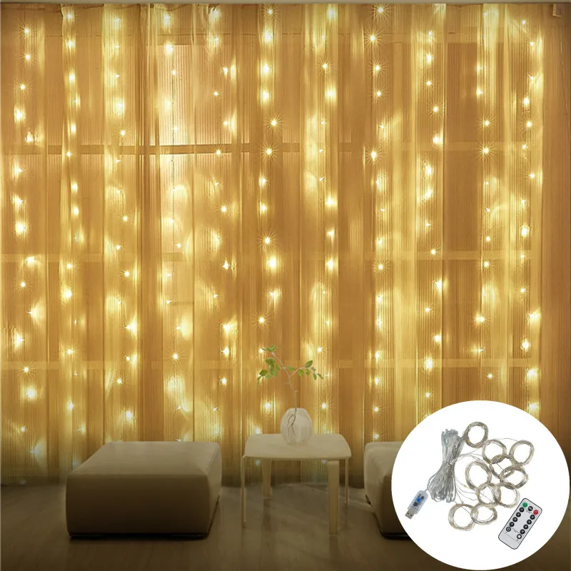 

USB String Lights Fairy Garland Curtain Lights Festoon LED Lights Christmas Decorations for Home New Year Lamp Holiday Lighting