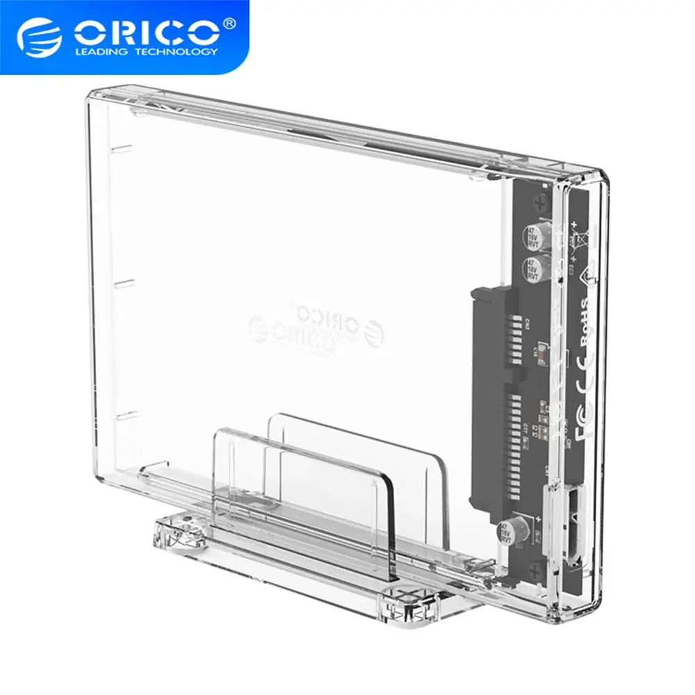 

ORICO 2159U3 Прозрачный жесткий чехол USB 3,0 Тип C для внешнего жесткого диска SATA 2,5 дюйма SSD жесткий диск SATA HDD коробка с подставкой