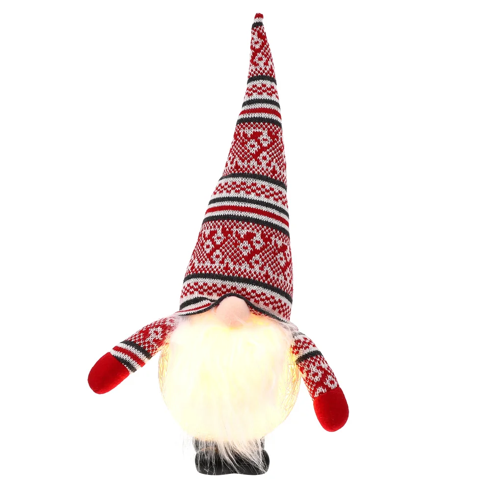 

1Pc Home Christmas Gnome Desktop Decor with Light Gnome Doll Decoration