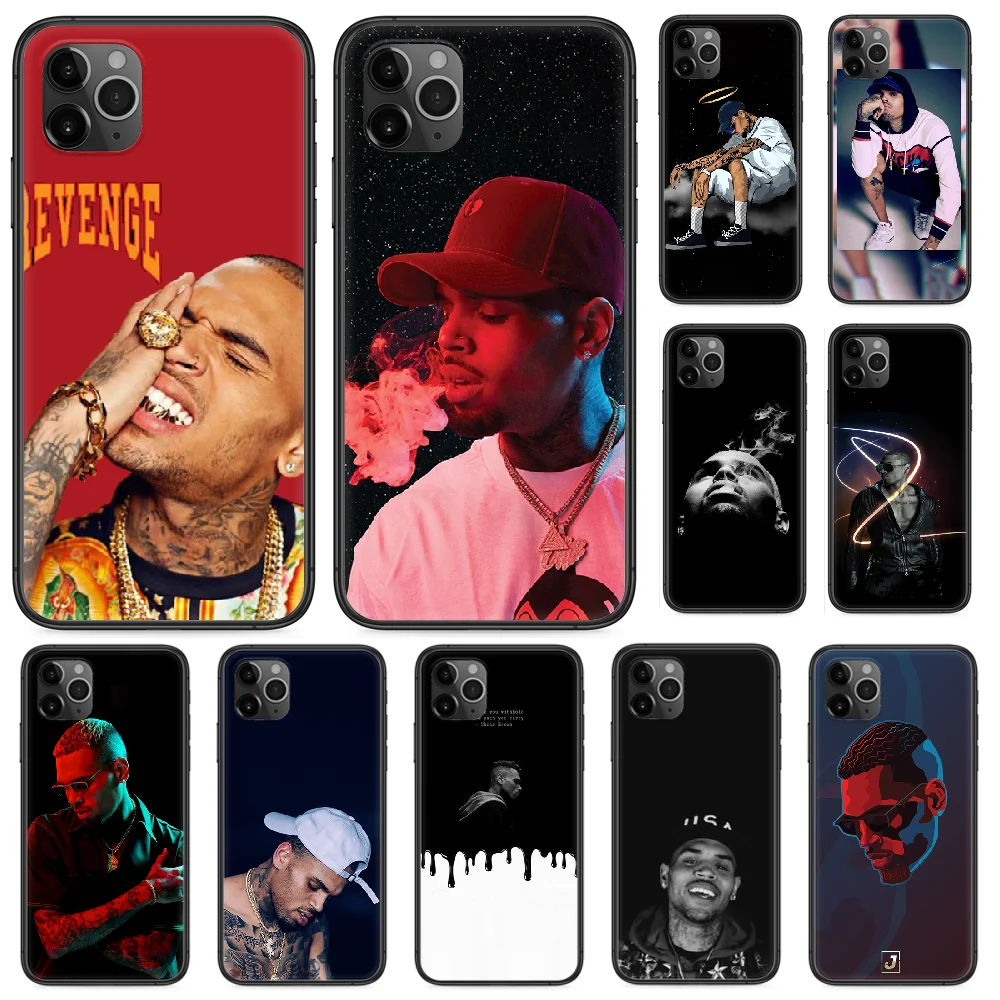 Чехол для телефона с изображением Криса коричневого рэпа певицы раппера iphone 4 4s 5