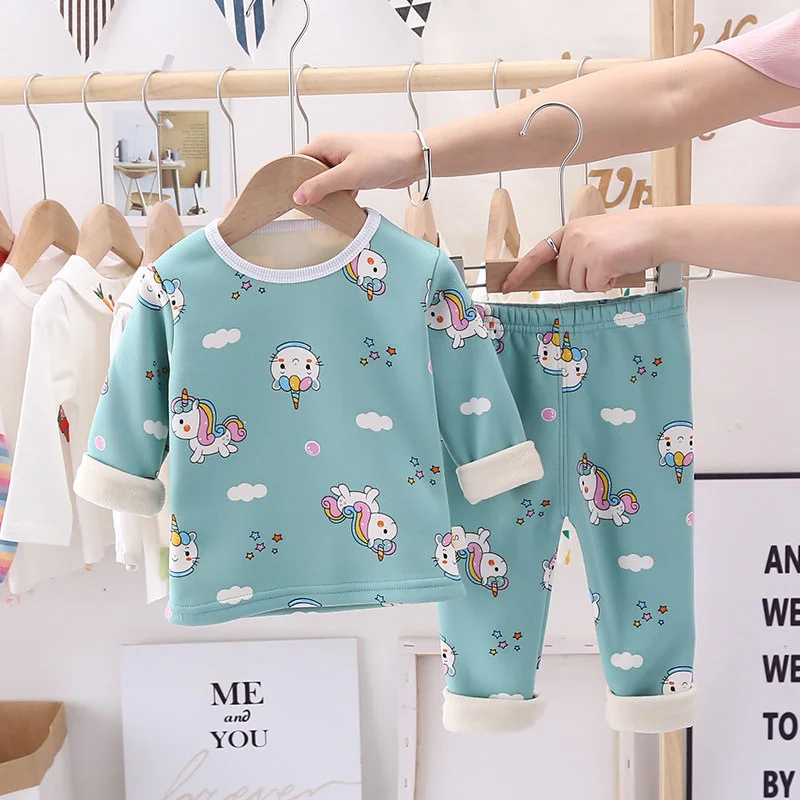 Новинка детские пижамы Осеннее Мягкое хлопковое термобелье Детская Пижама с