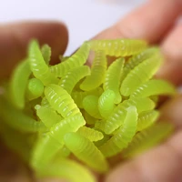 50pcs soft lures for fshing 2cm 0 3g maggot grub bait fishing lure hooks smell glow shrimps fish lures gset of baits bait worms