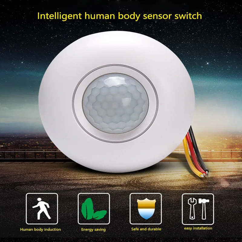 Потолочный датчик человеческого тела инфракрасный переключатель 220 В для