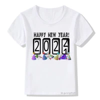 happy new year 2022baby t shirt kids new year clothes fashion boysgirls universal tshirt casual boys white shirt tops wholesale