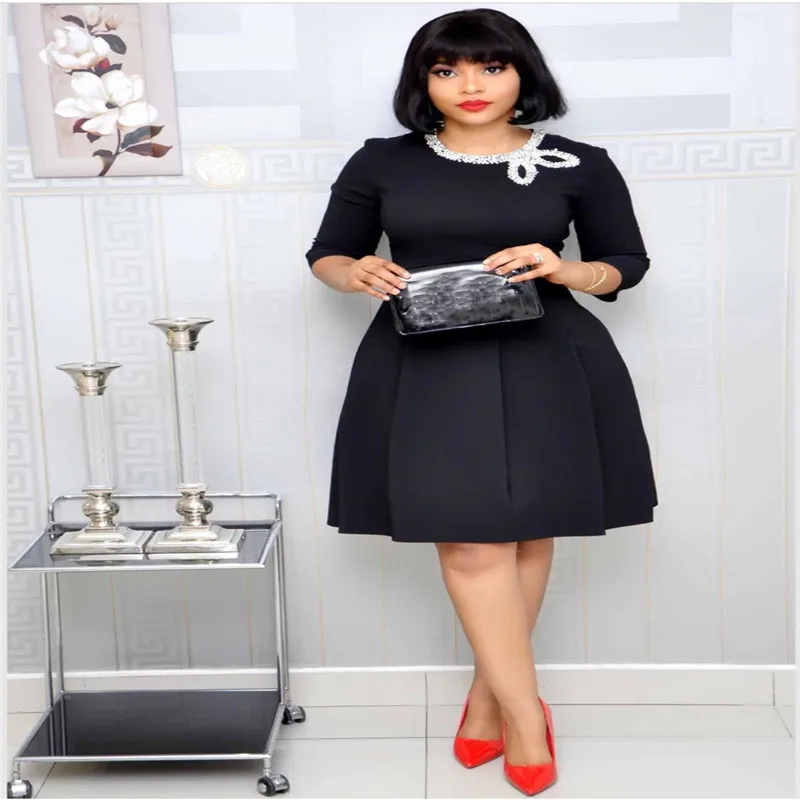 

Black African Dresses For Women Summer Style Office Lady Ball Grown Plus Size Dress Elegant African Clothing XXL Fairy Dreams