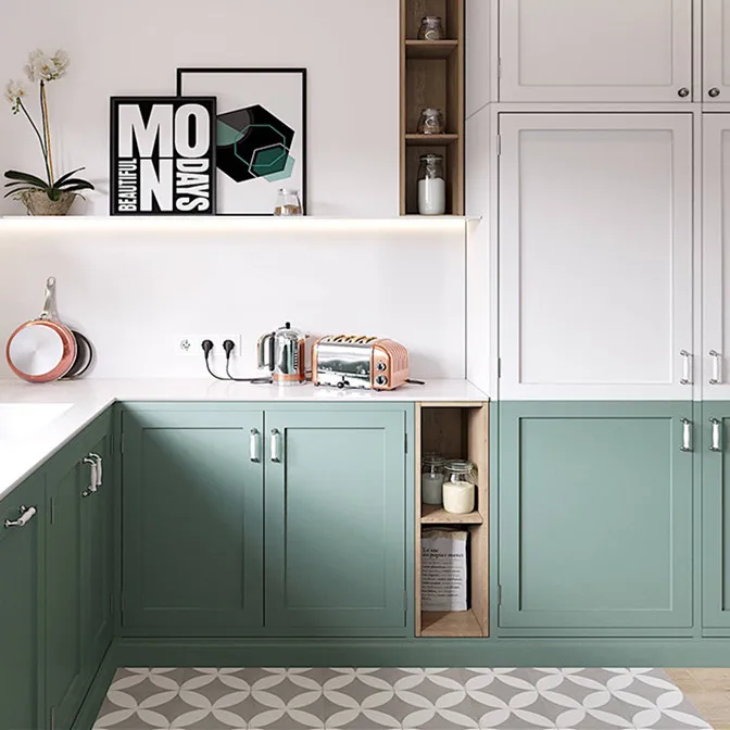 L-образная Лаковая кухонная мебель современный кухонный шкаф | Обустройство дома