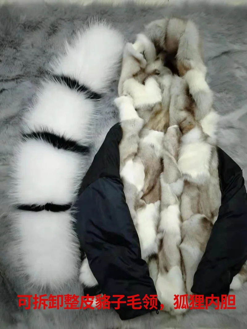 Женская парка натуральный Лисий мех с капюшоном воротник Женская куртка зимняя теплая верхняя одежда Рекс подкладка из кроличьего меха пальто Femme короткий стиль