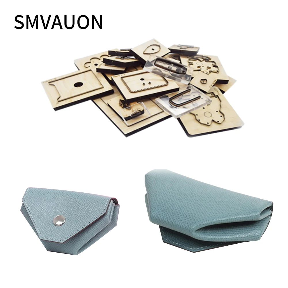 

SMVAUON Wooden Cutting Die Fashion Folding Wallet Punching Steel Card Bag Straight Die Leather Cutting Die Wood Mold Tool