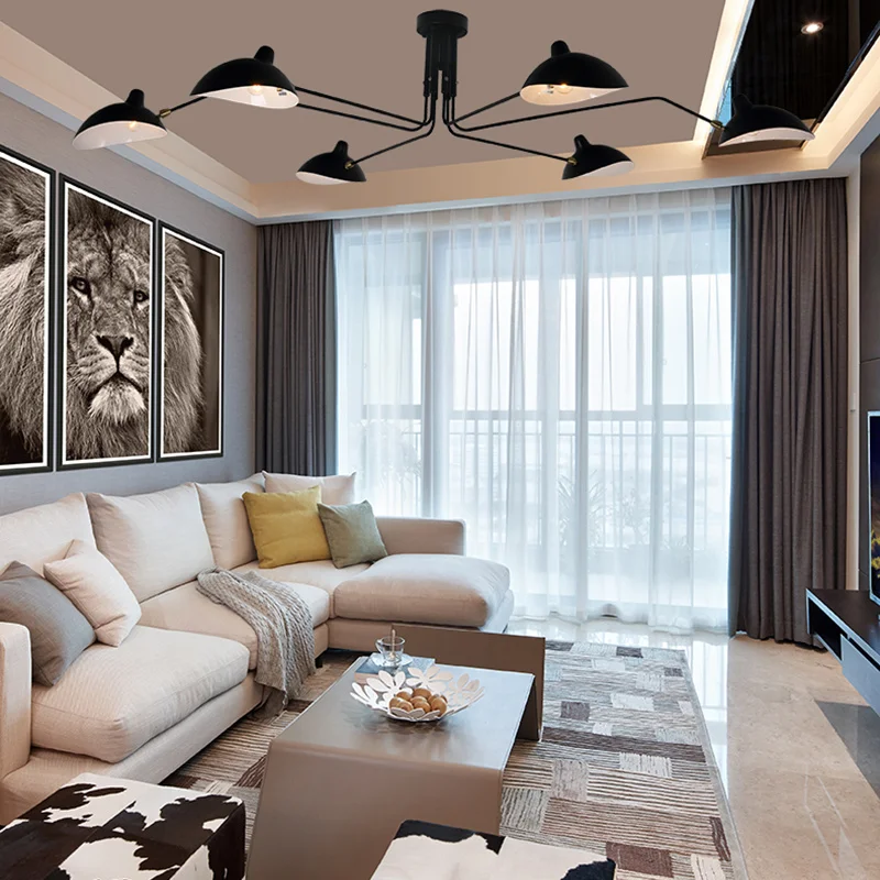 Французские дизайнерские черные и белые настенные светильники для гостиной