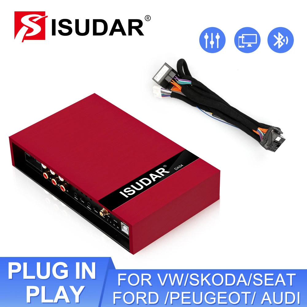 Автомобильный усилитель DSP ISUDAR DA04 для VW/SKODA/SEAT/Ford/Audio/BMW/Peugeot/Opel автоматический