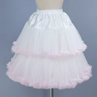 2021 lolita chiffon lace cosplay petticoat underskirt short women pink fairy petticoat cosplay accessories